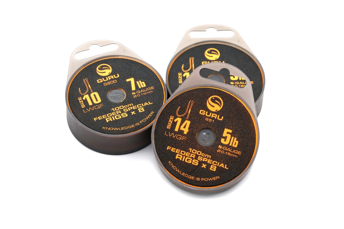Guru LWGF 100 cm Feeder Special – originele assortimentfoto met onderlijnspoelen