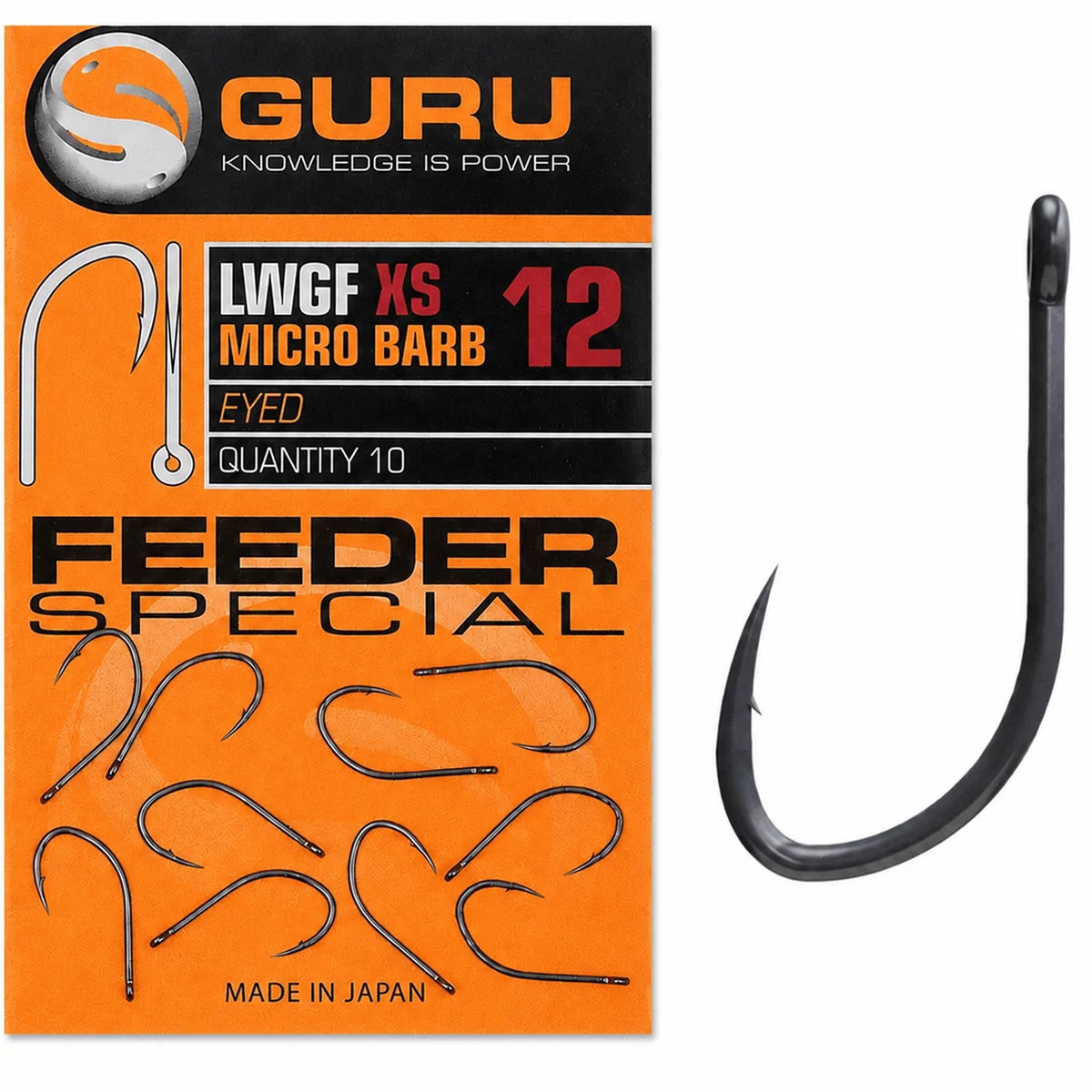 Guru LWGF XS Micro Barb Eyed – haak met oog en weerhaak, maat 12