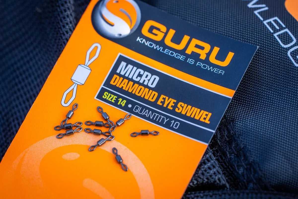 Guru Micro Diamond Eye Swivel maat 14 met verpakking en losse wartels