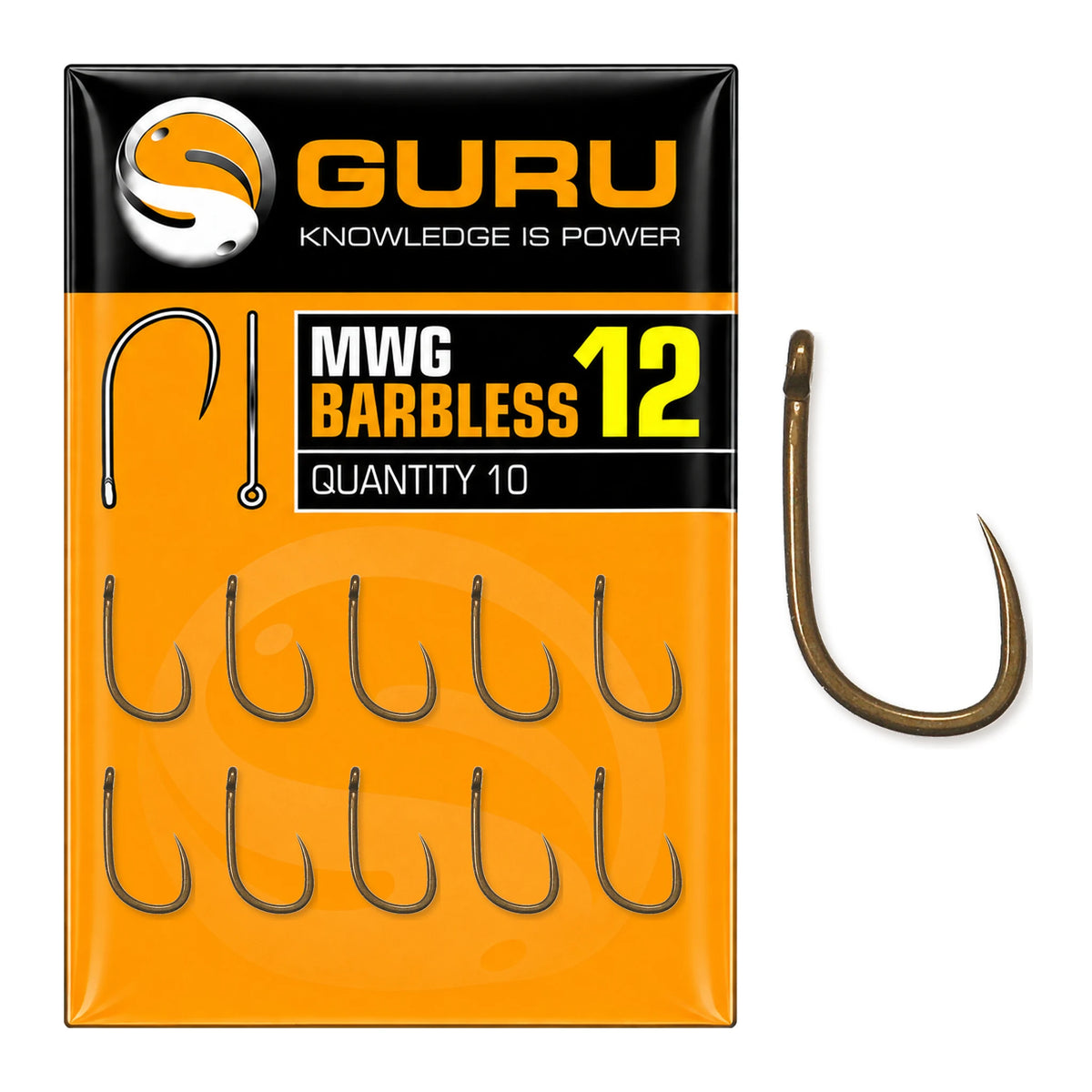 Guru MWG Barbless haak zonder weerhaak, maat 12