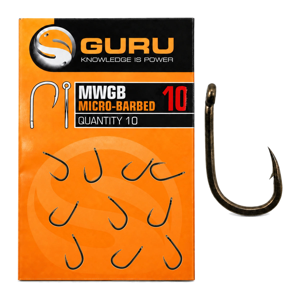 Guru MWGB Micro Barbed haak maat 10 – verpakking en losse haak