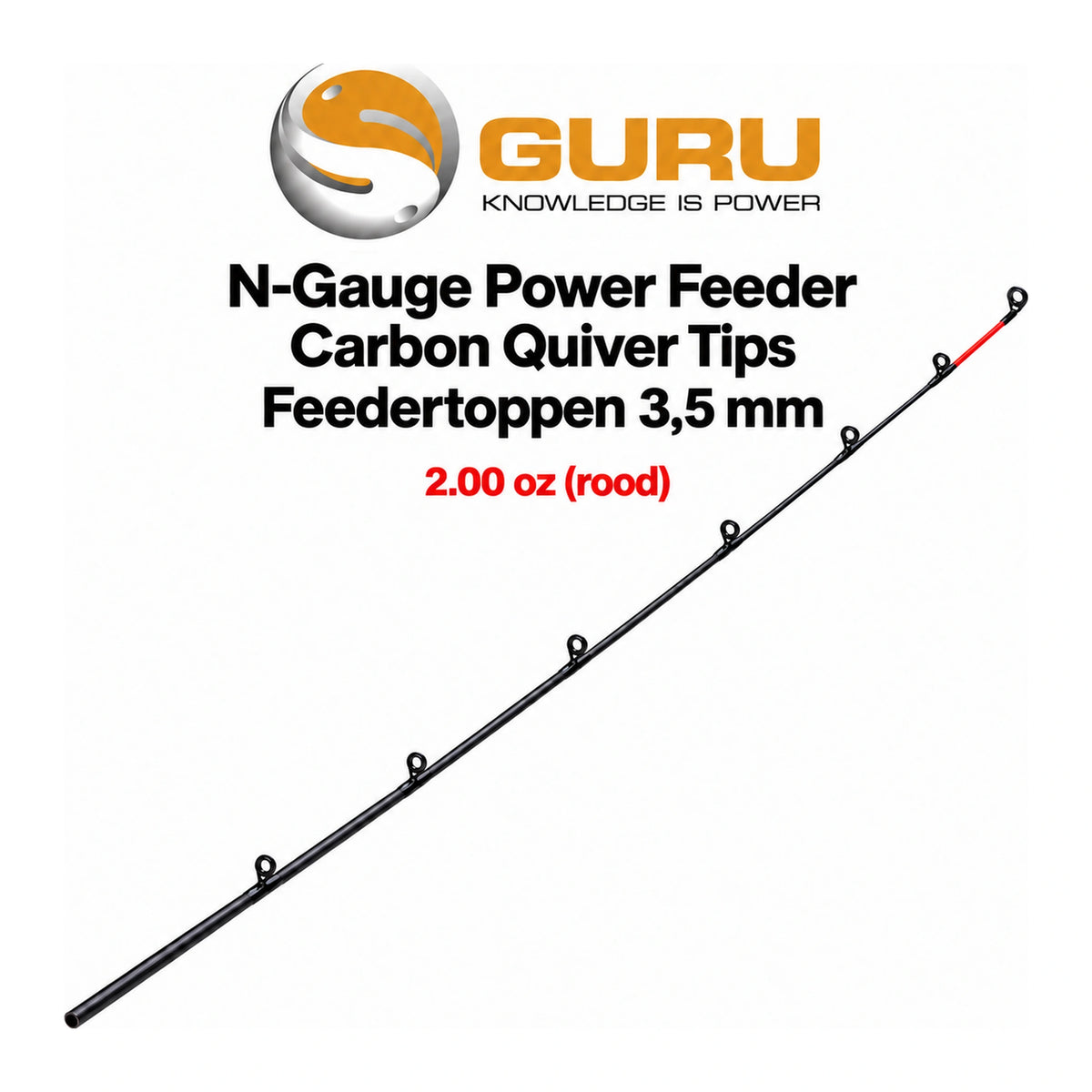 Guru N-Gauge Power Feeder Carbon Quiver Tip – 2.00 oz (rood)