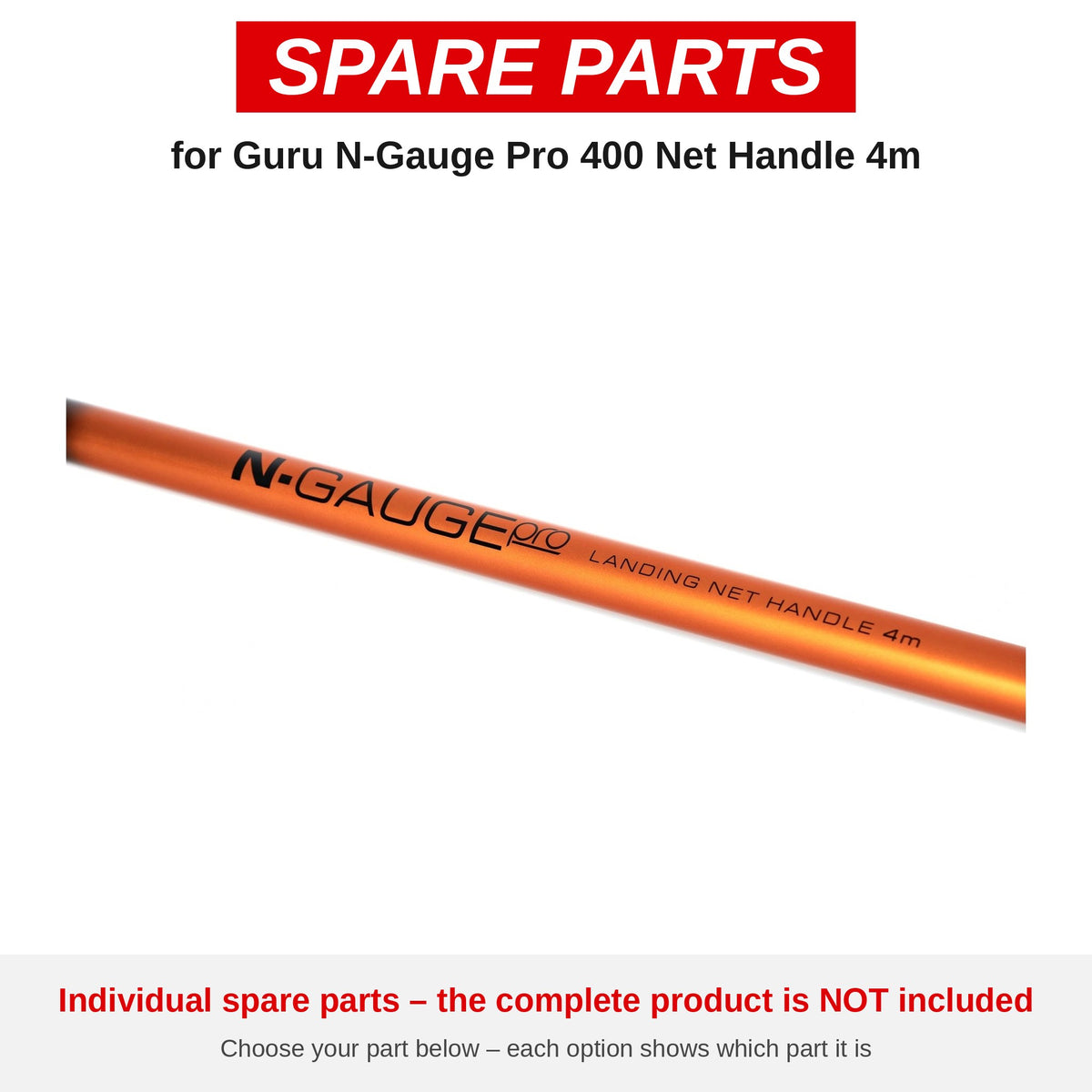 Guru N-Gauge Pro 400 Net Handle 4m – onderdelen (GRD262-G)