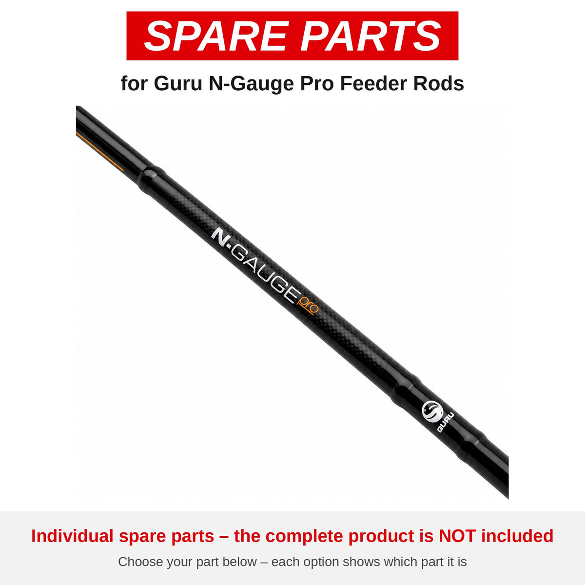 Guru N-Gauge Pro Feeder Rods – onderdelen (GRD227-G)