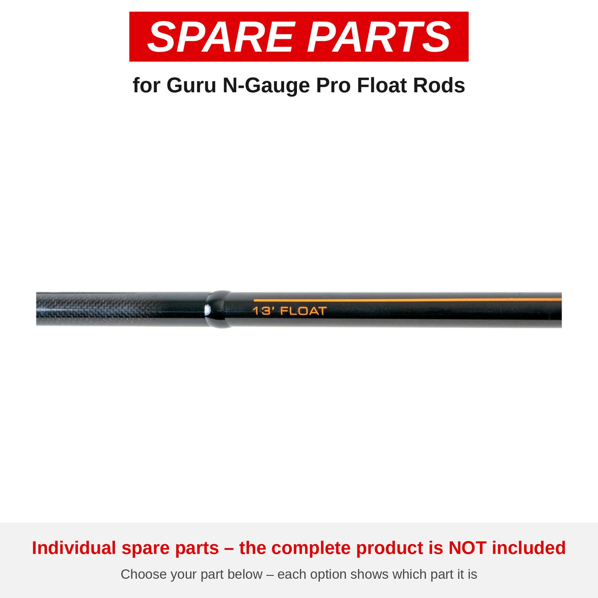 Guru N-Gauge Pro Float Rods – onderdelen (GRD250-G)