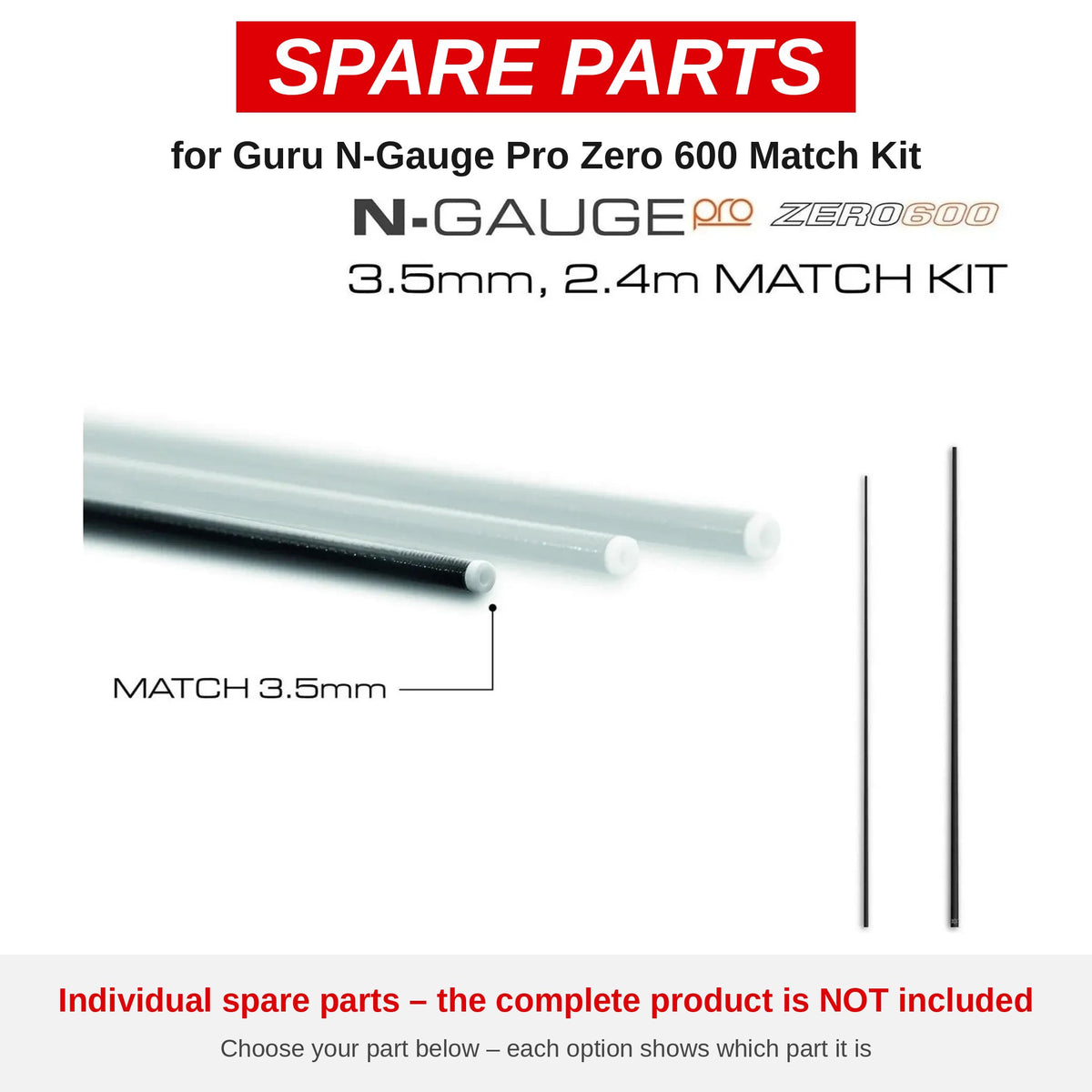 Guru N-Gauge Pro Zero 600 Match Kit – onderdelen (GRD282-G)