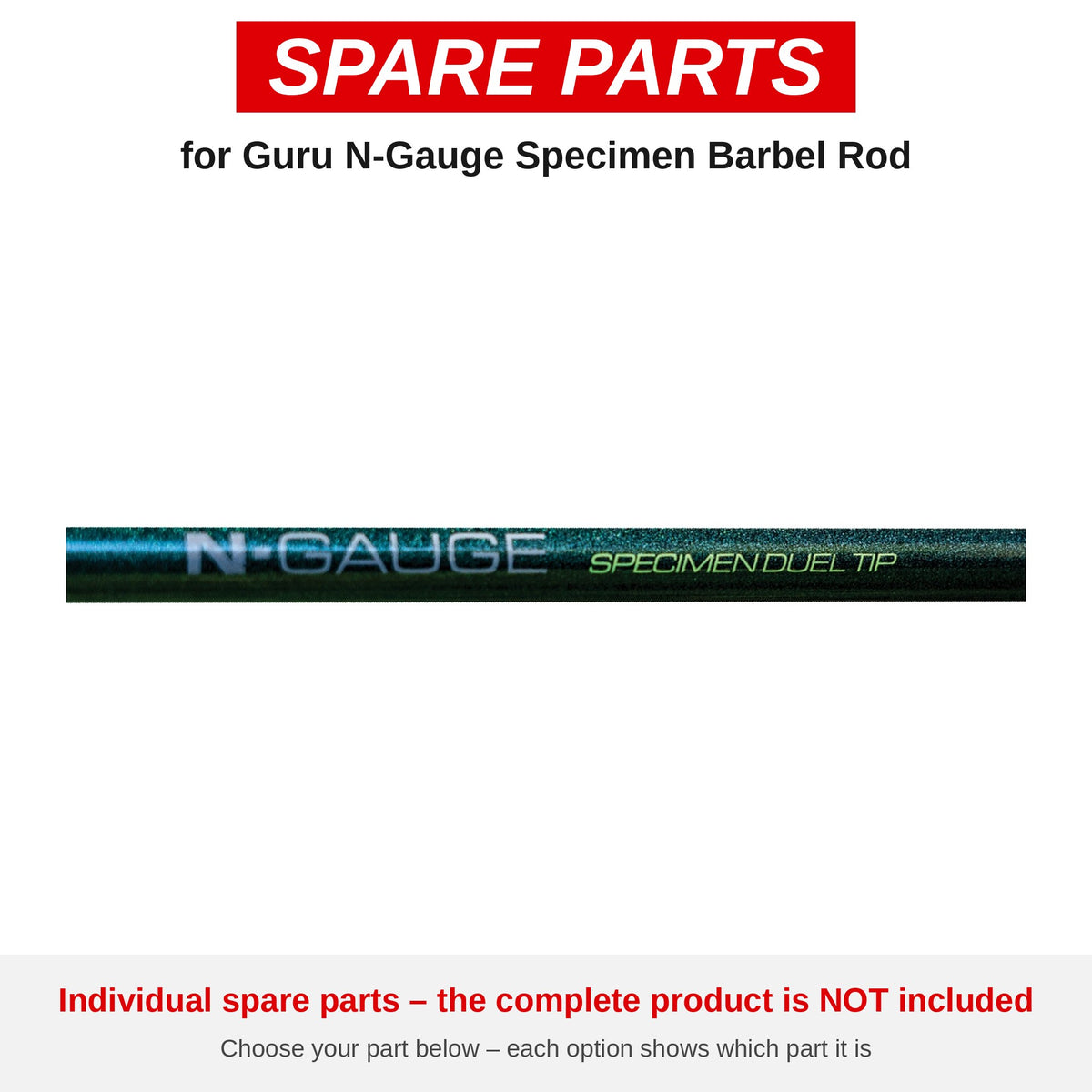 Guru N-Gauge Specimen Barbel Rod – onderdelen (GRD195-G)