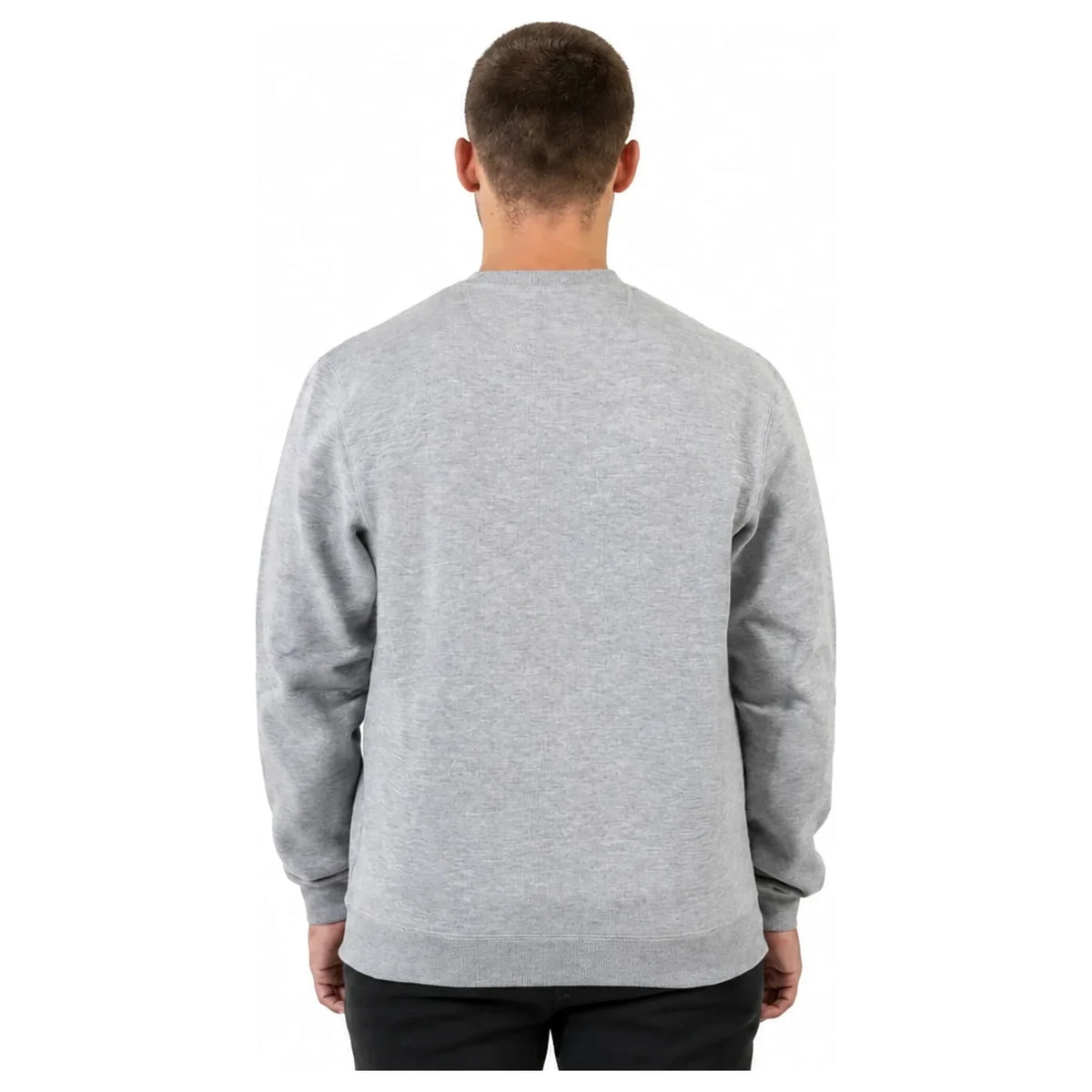 Guru Patch Crewneck Grey gedragen achteraanzicht