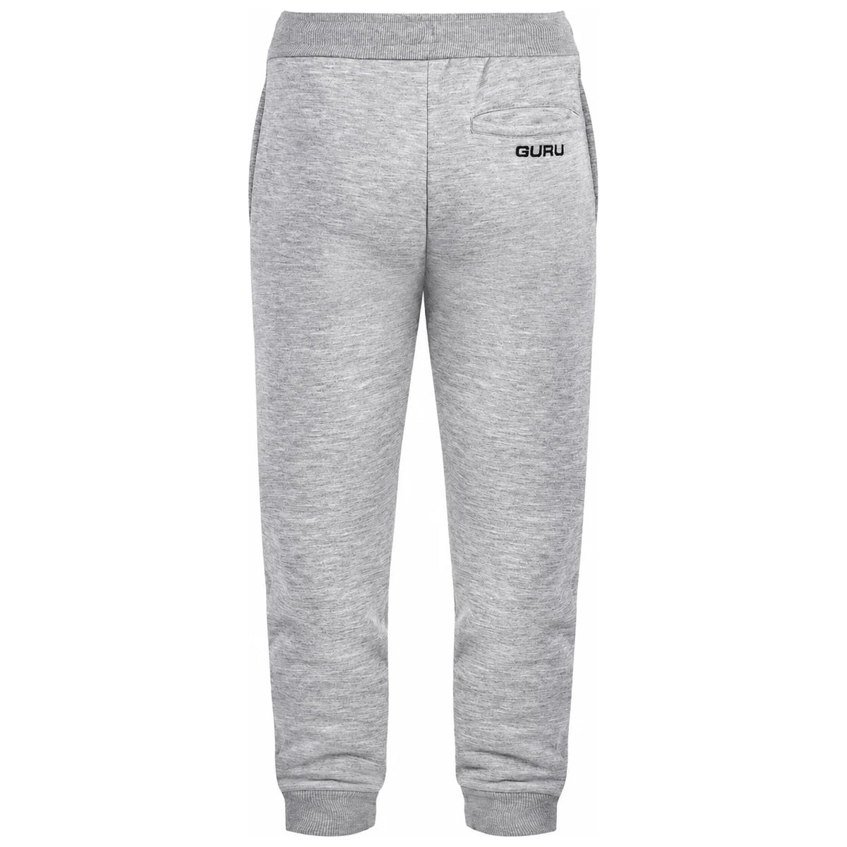 Guru Polar Joggers Grey – grijze joggingbroek, achteraanzicht met geborduurd Guru-logo