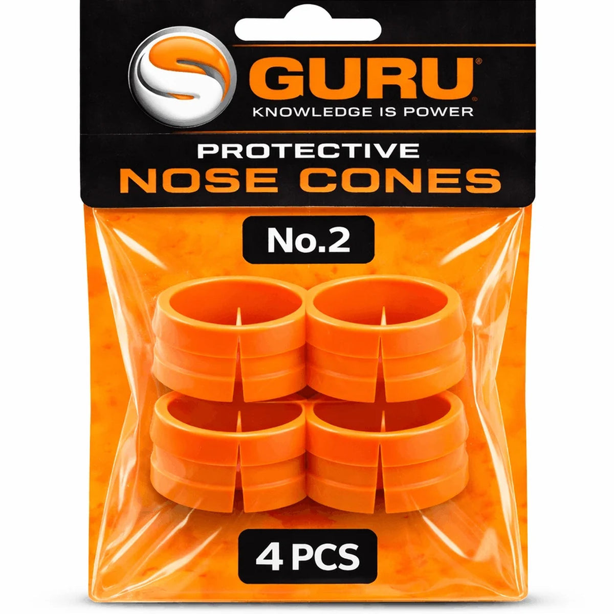 Guru Protective Nose Cones – oranje beschermdop voor sectie nr. 2, set van 4