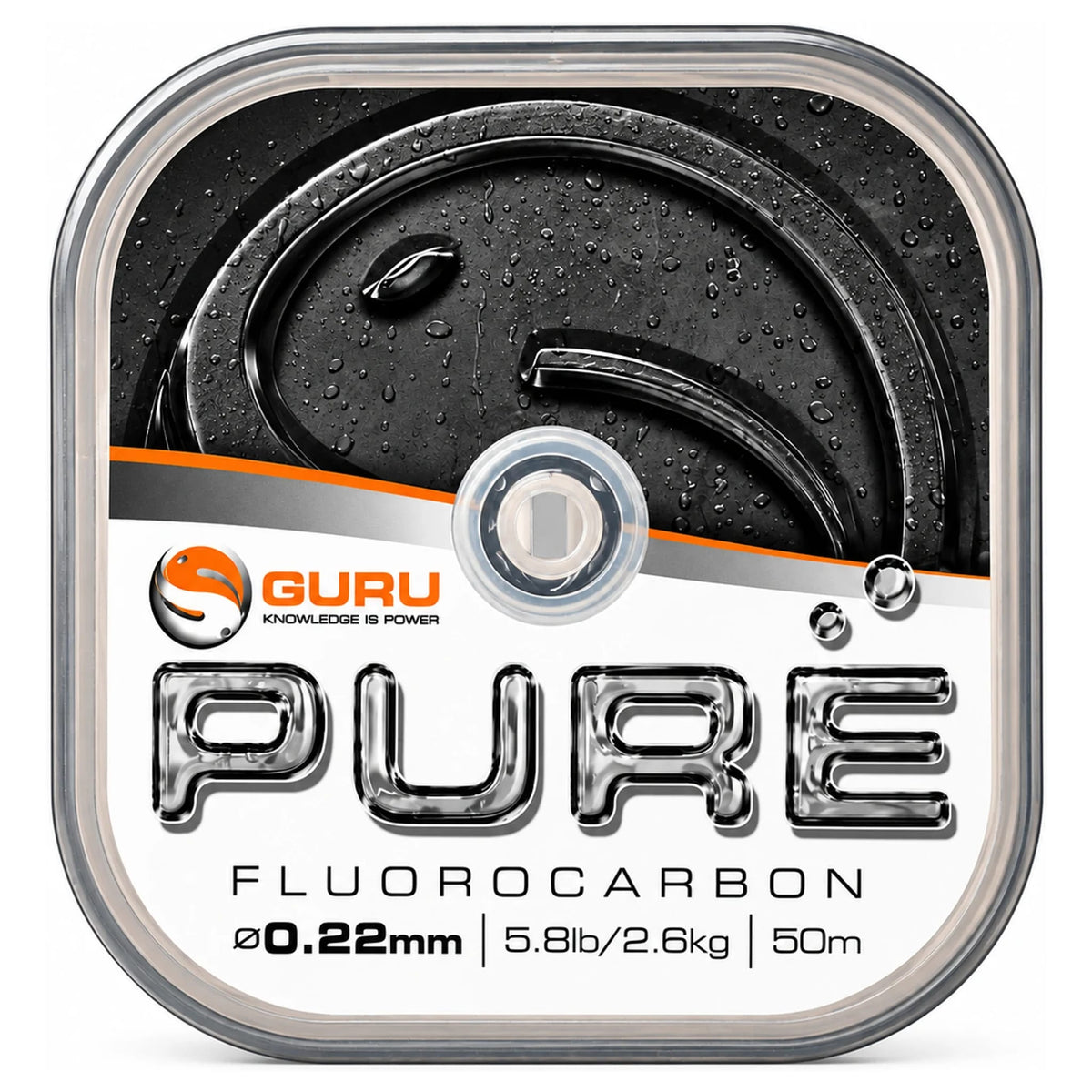 Guru Pure Fluorocarbon 50m 0.22mm – vislijn met trekkracht 5.8lb 2.6kg