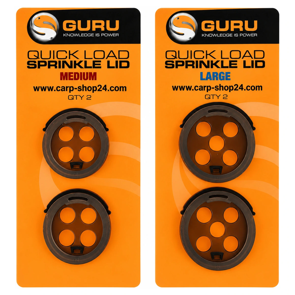 Guru Quick Load Sprinkle Lids – verpakkingen Medium en Large met twee strooideksels