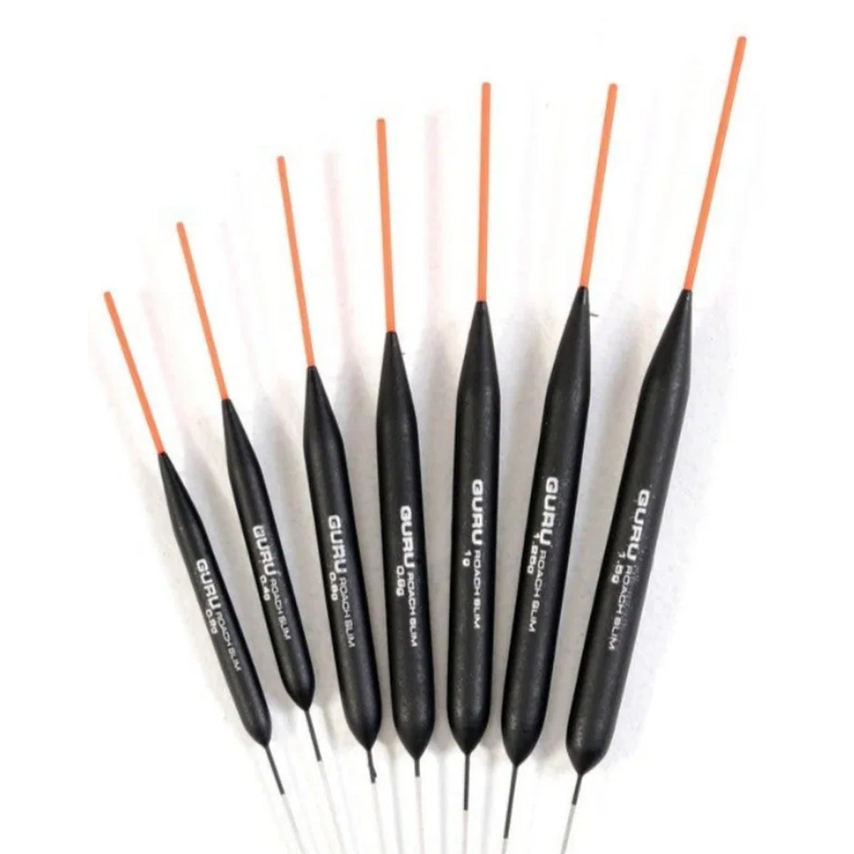 Guru Roach Slim – zeven dobbers met slanke zwarte lichamen en oranje antennes