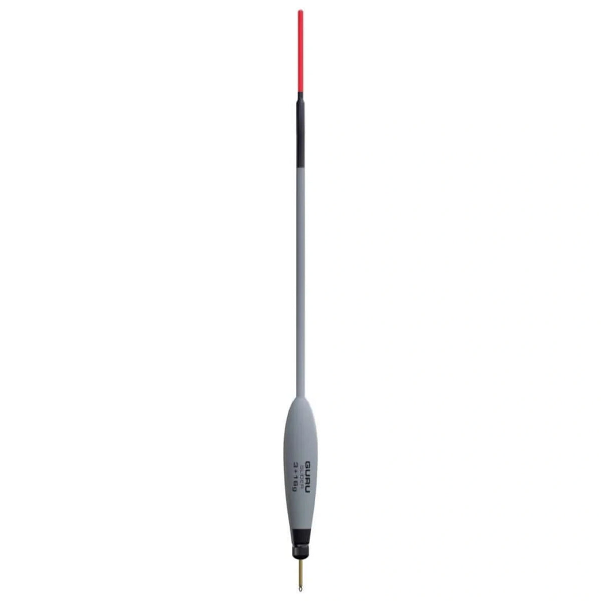 Grijze Guru Slider-schuifdobber met rode antenne, zwarte voet en messingkleurige ondersteel