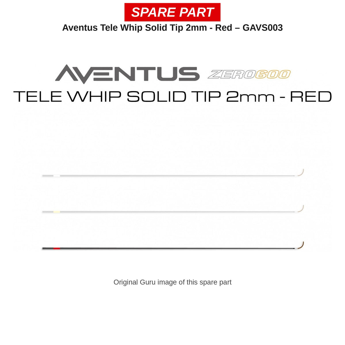 Guru Solid tip 2 mm rood Aventus Zero 600 Tele Whip – GAVS003