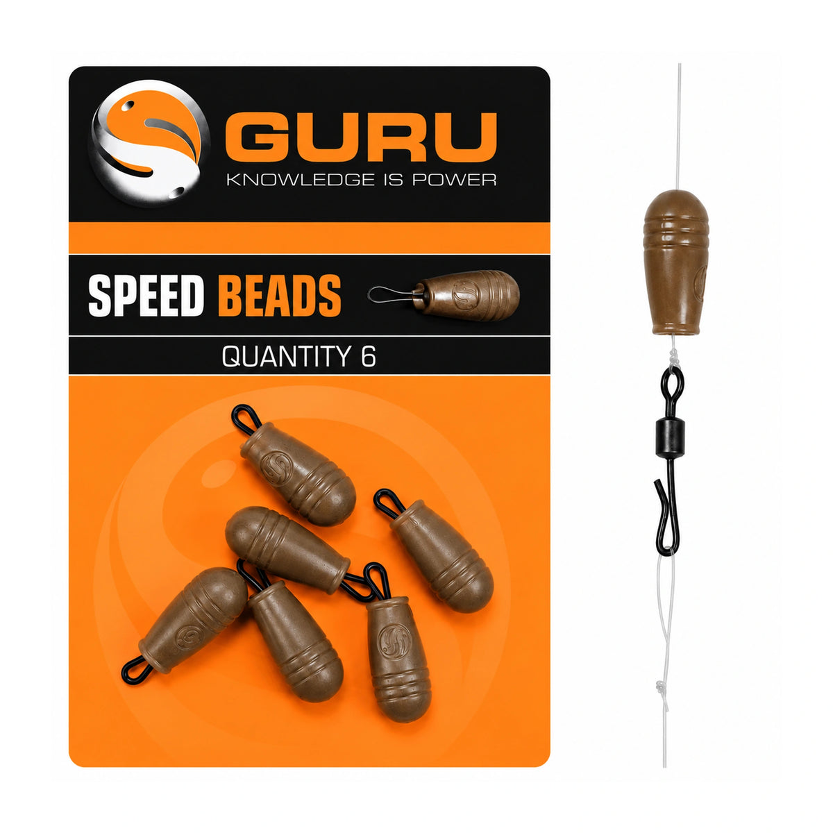Guru Speed Beads – zes snelwisselconnectoren met montagevoorbeeld
