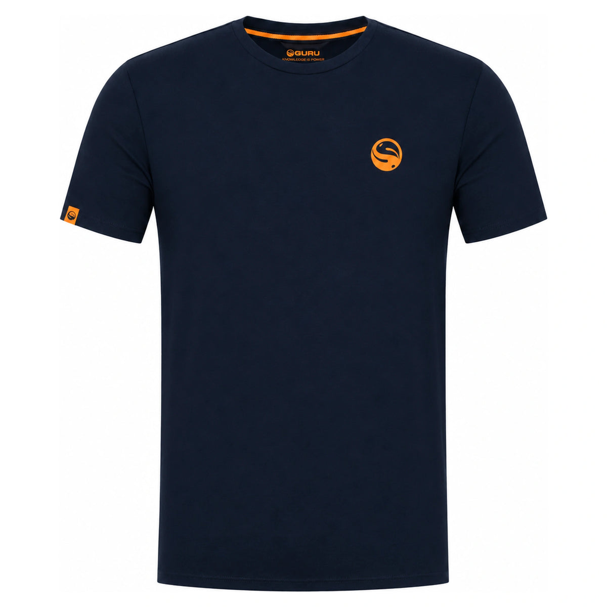 Guru Sunset donkerblauw T-shirt met klein oranje borstlogo