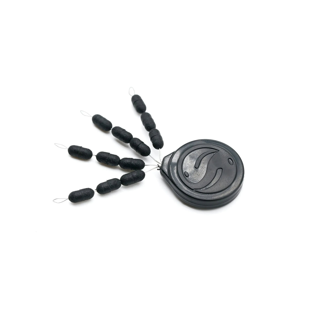 Guru Super Tight Line Stops Oval Black – tien zwarte lijnstoppers en dispenser