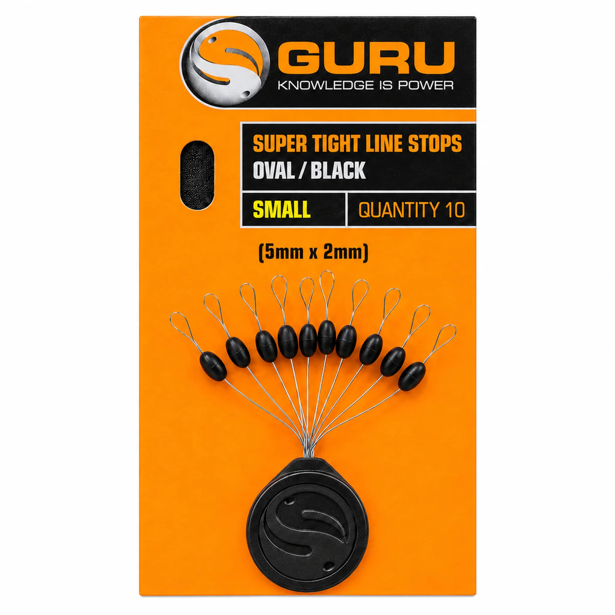 Guru Super Tight Line Stops Oval Black Small 5 x 2 mm – GLS001