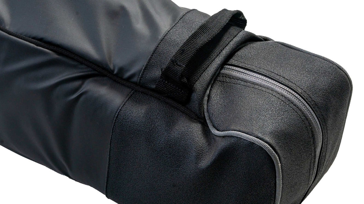 Guru Team Guru Pole Holdall – detail van de bodemgreep, verstevigde onderzijde en grijze piping
