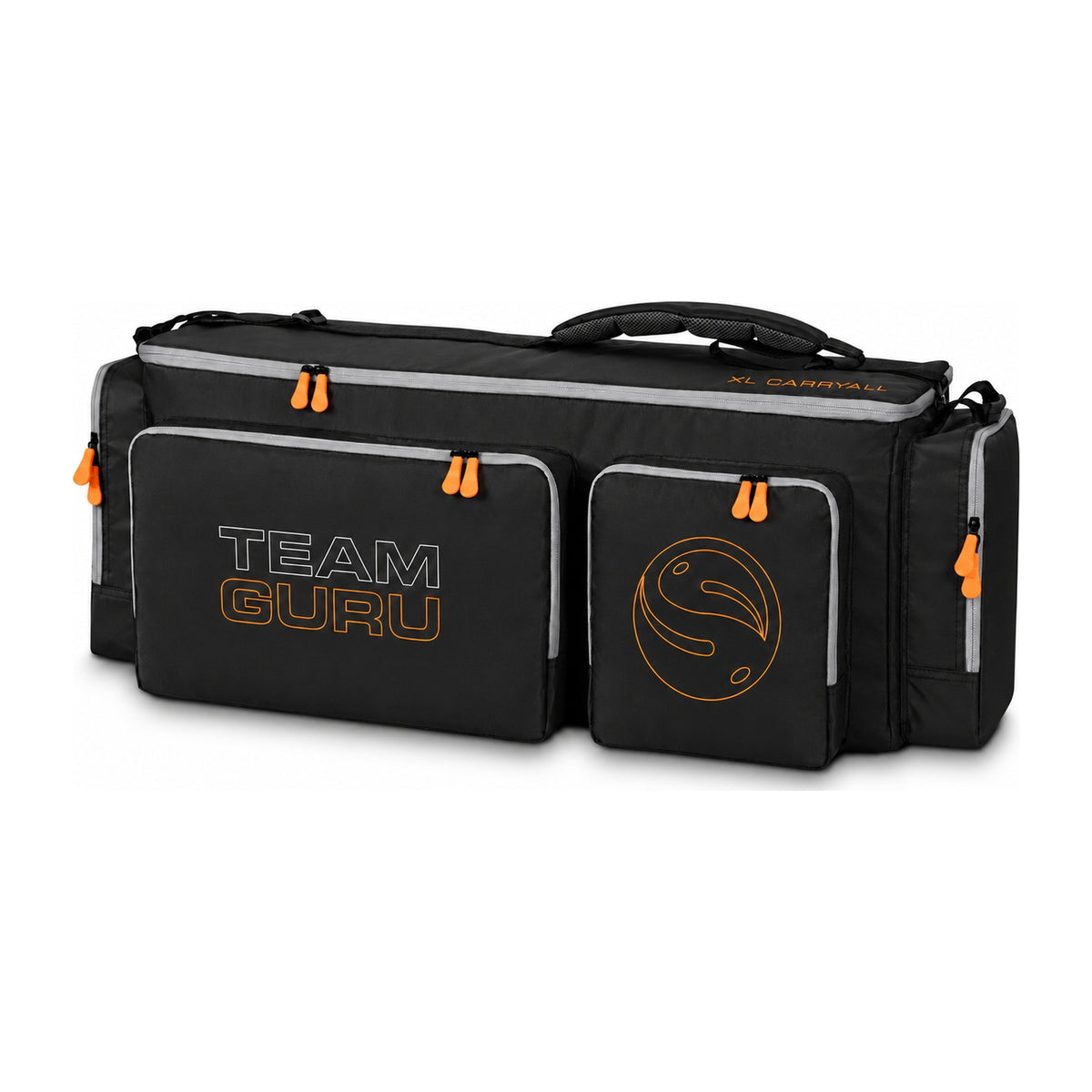 Guru Team Guru XL Carryall – volledige zwarte draagtas met oranje ritsen en voorvakken