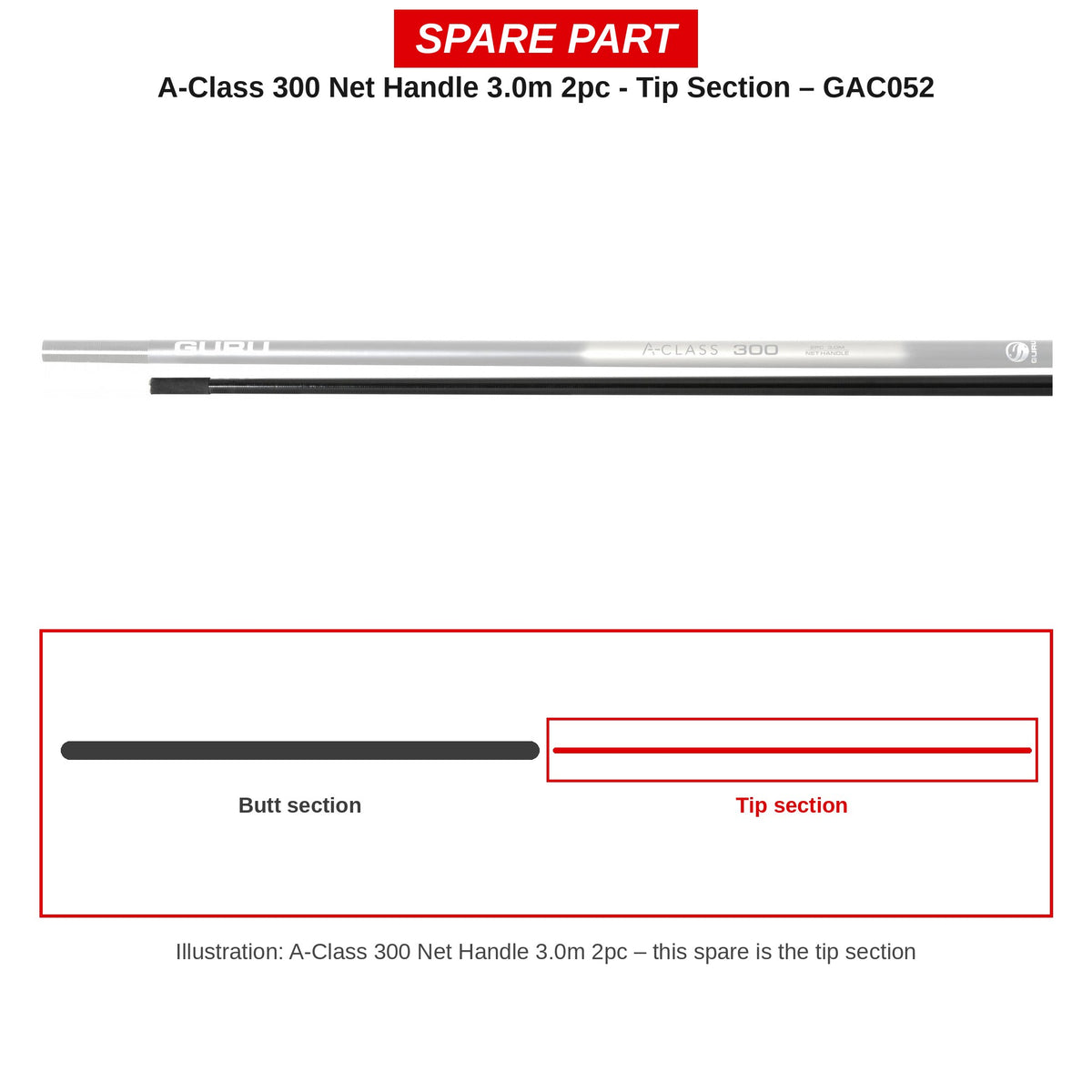 Guru Topdeel A-Class 300 schepnetsteel 3,0 m – GAC052