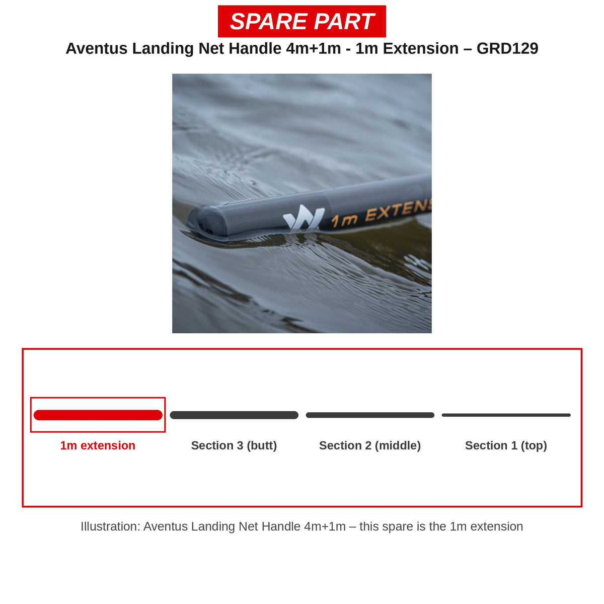 Guru Verlengdeel 1 m Aventus schepnetsteel 4+1 m – GRD129