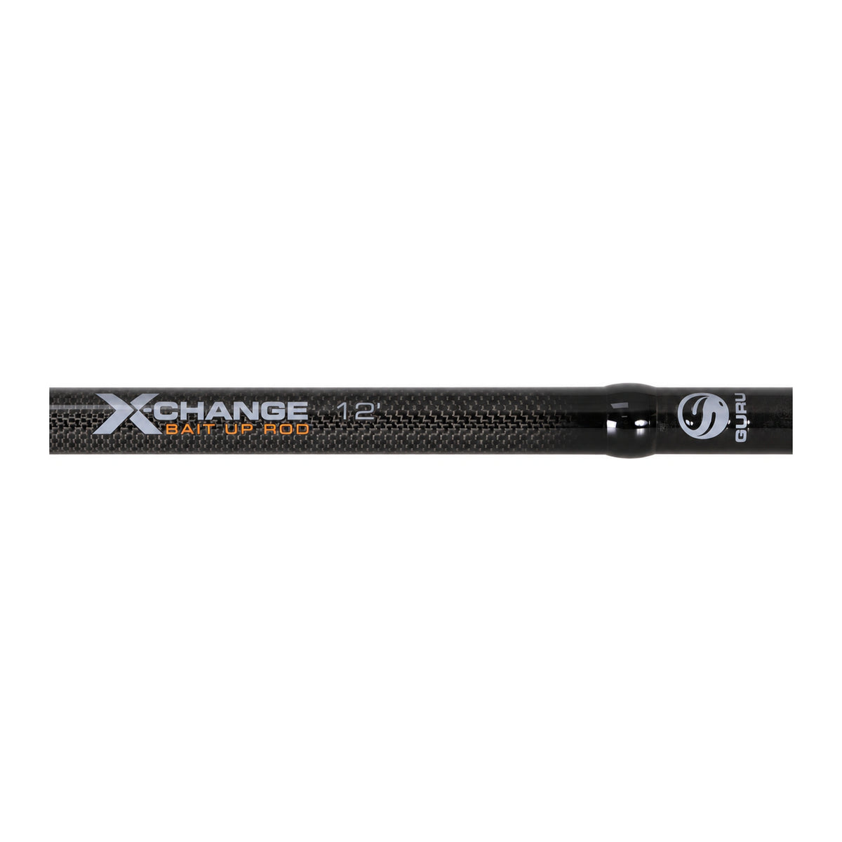 Guru X-Change Bait Up 12ft GRD257-G, horizontale close-up van echte modelopdruk en Guru-branding