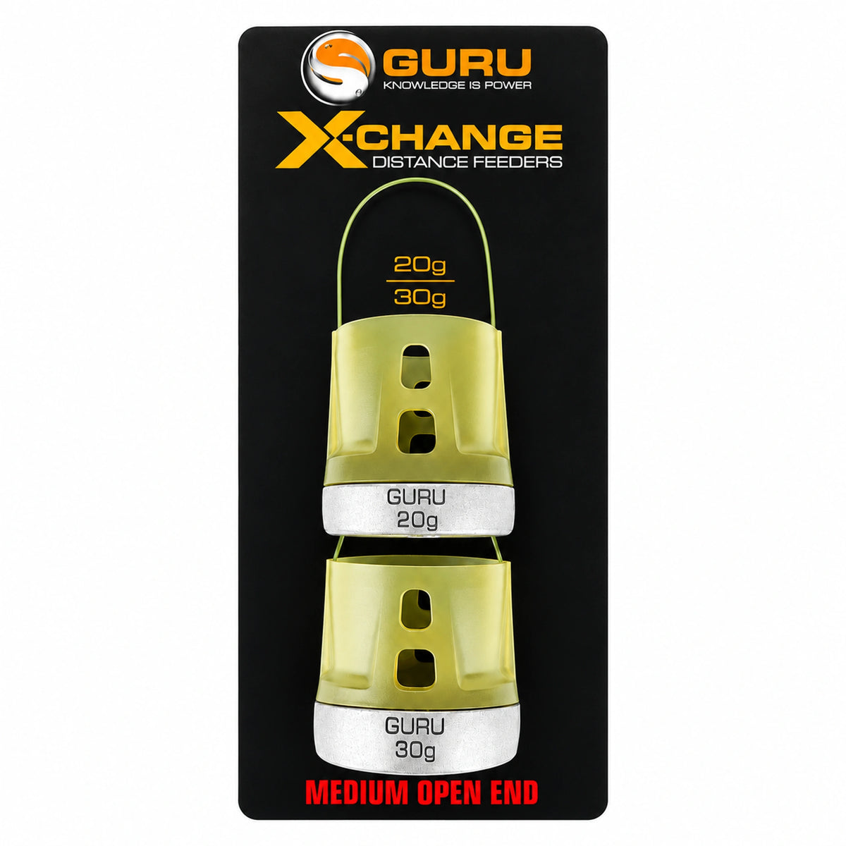 Guru X-Change Distance Feeder Open End – medium voerkorf van 20 g en 30 g