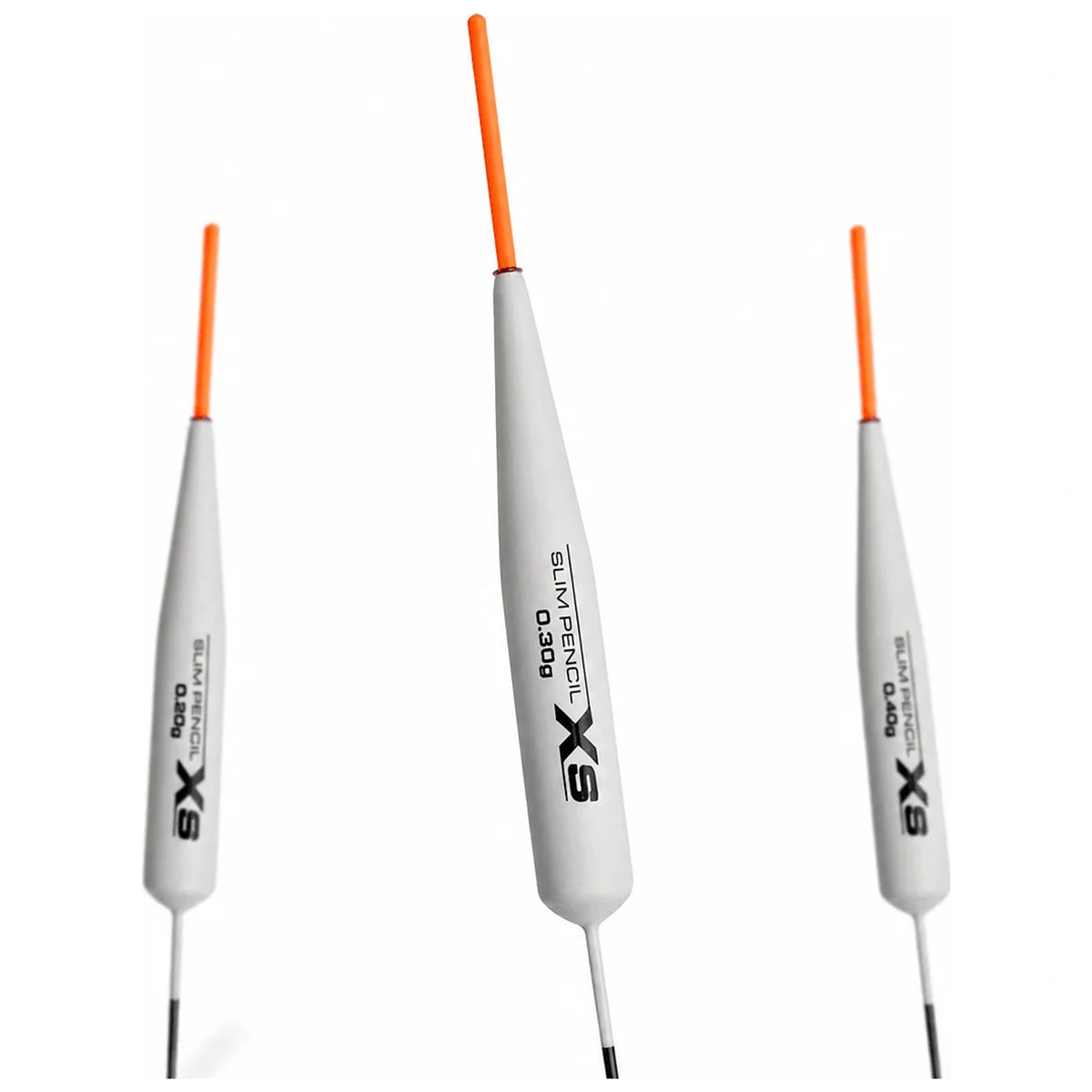 Guru XS Slim Pencil dobbers met oranje antennes en slanke grijze lichamen
