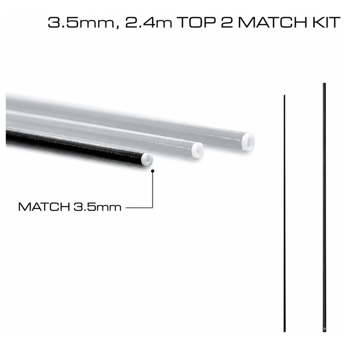 Guru ZERO 400 Match Kit – 2,4 meter topset met 3,5 mm top weergegeven in productschema