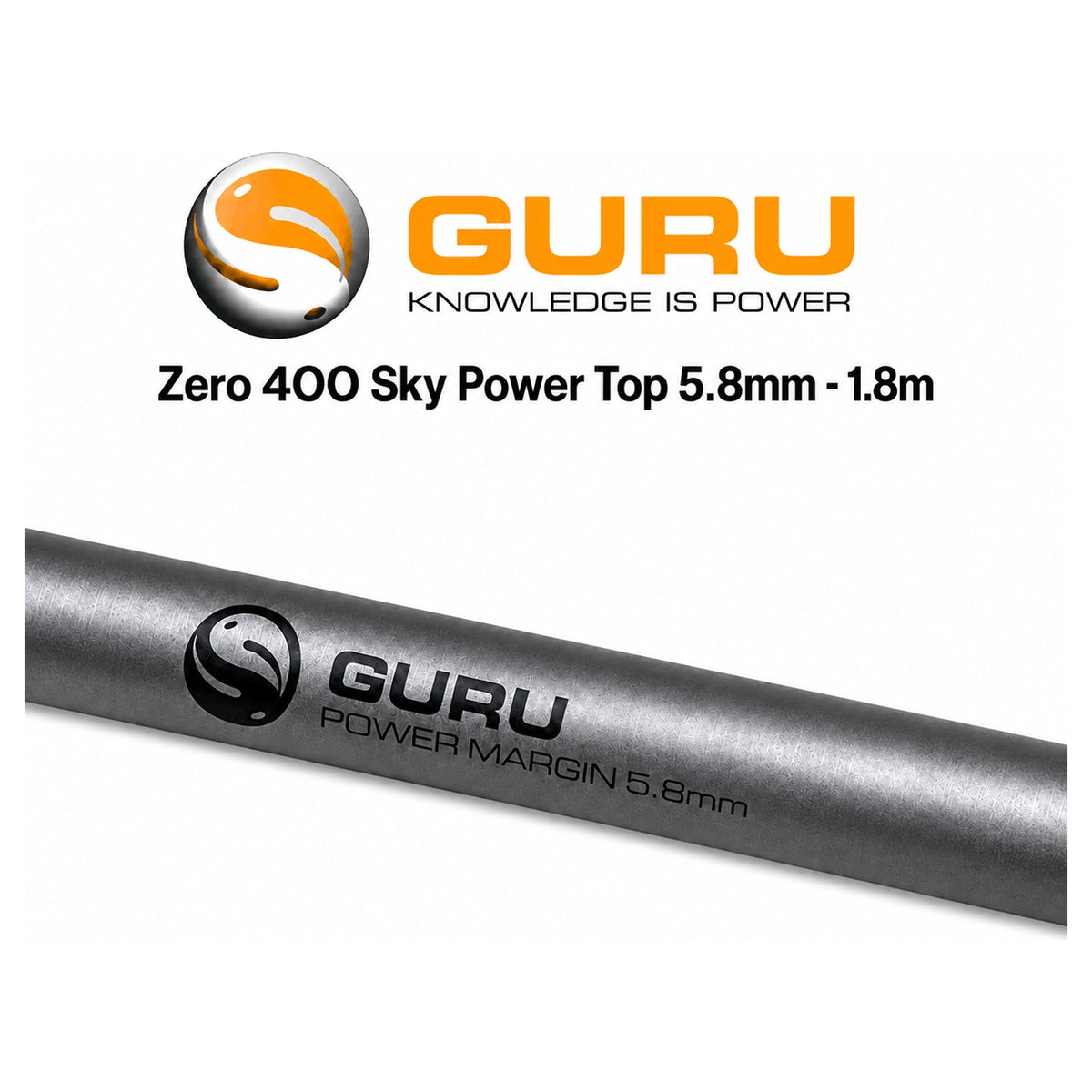 Guru Zero 400 Sky Power Top 5,8 mm van 1,80 meter met productopdruk
