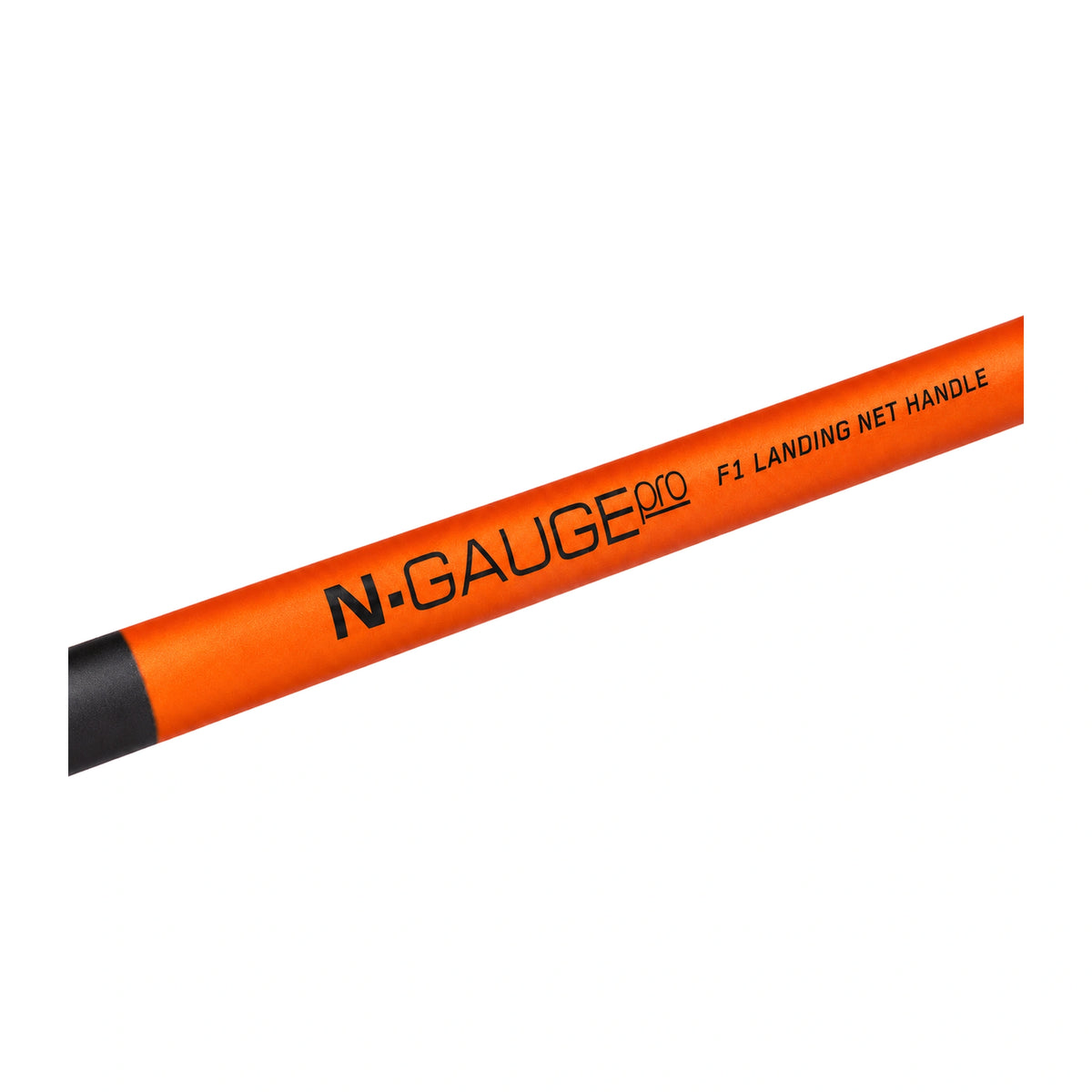 Guru GRD275 schepnetsteel – diagonaal oranje segment met zwarte N-GAUGE pro F1 LANDING NET HANDLE-opdruk