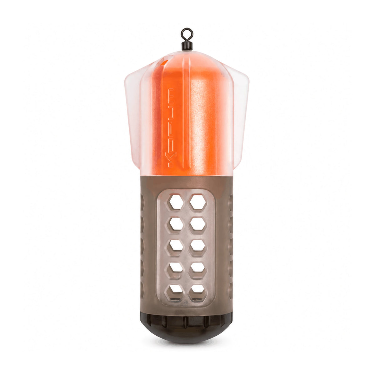 Korum Floating Window Combi Feeder Fluoro Top K0320131 met oranje drijflichaam op witte achtergrond