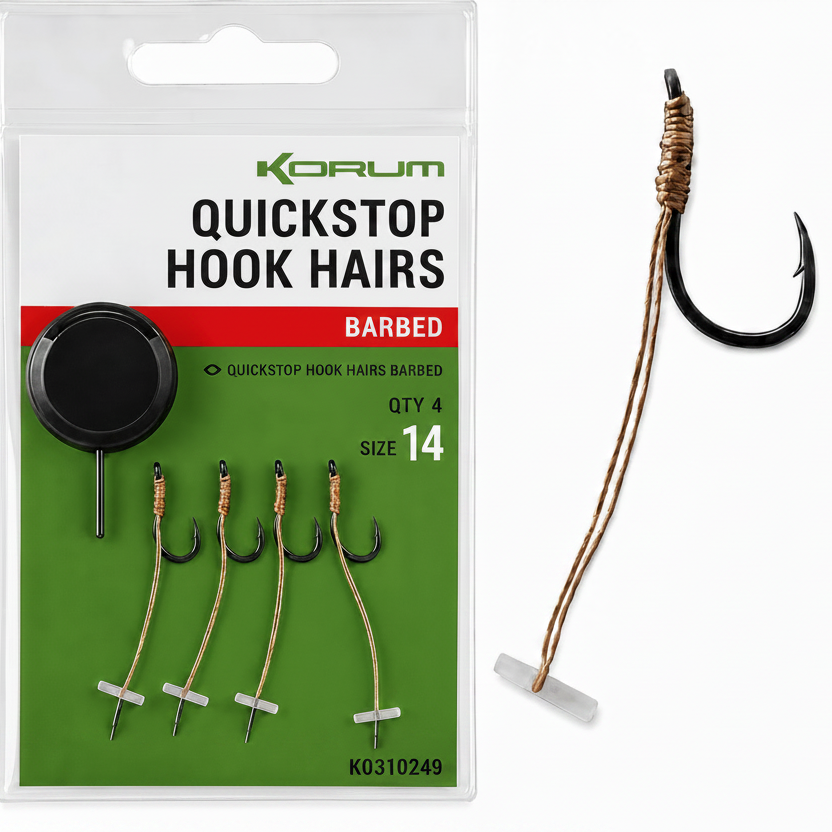 korum-quickstop-hook-hairs-Barbed-size-14