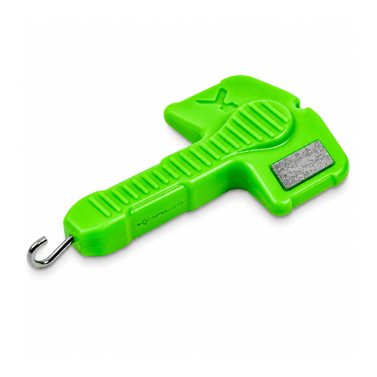 Korum Rig Multi Tool – groene tuigenmultitool met metalen trekhulp en rechthoekig slijpvlak