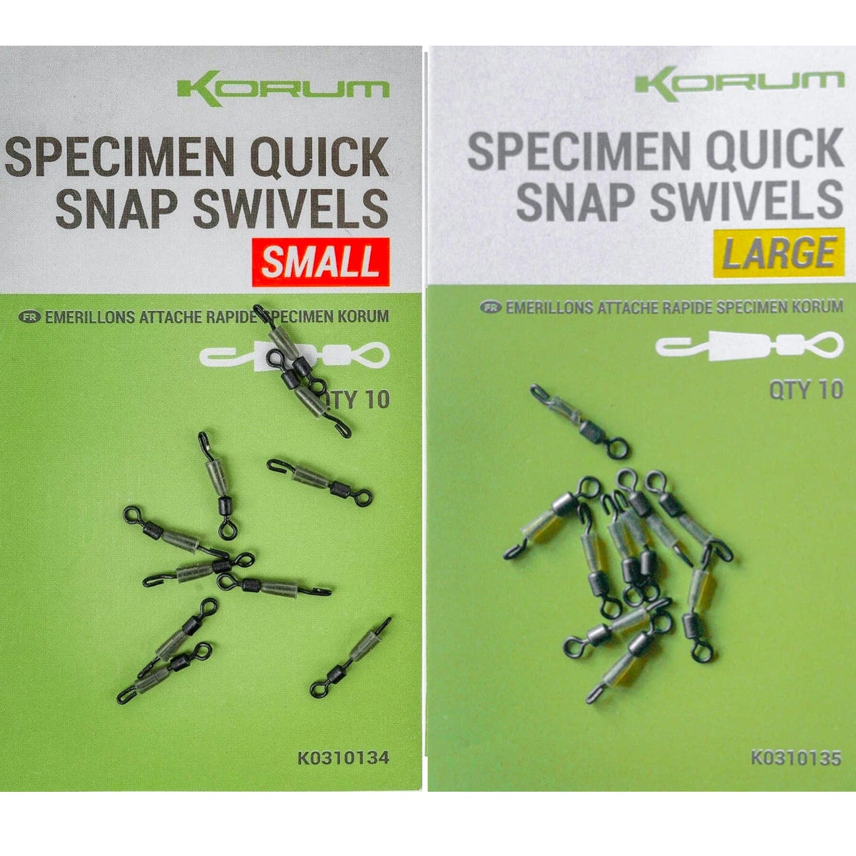 Korum specimen quick snap swivels