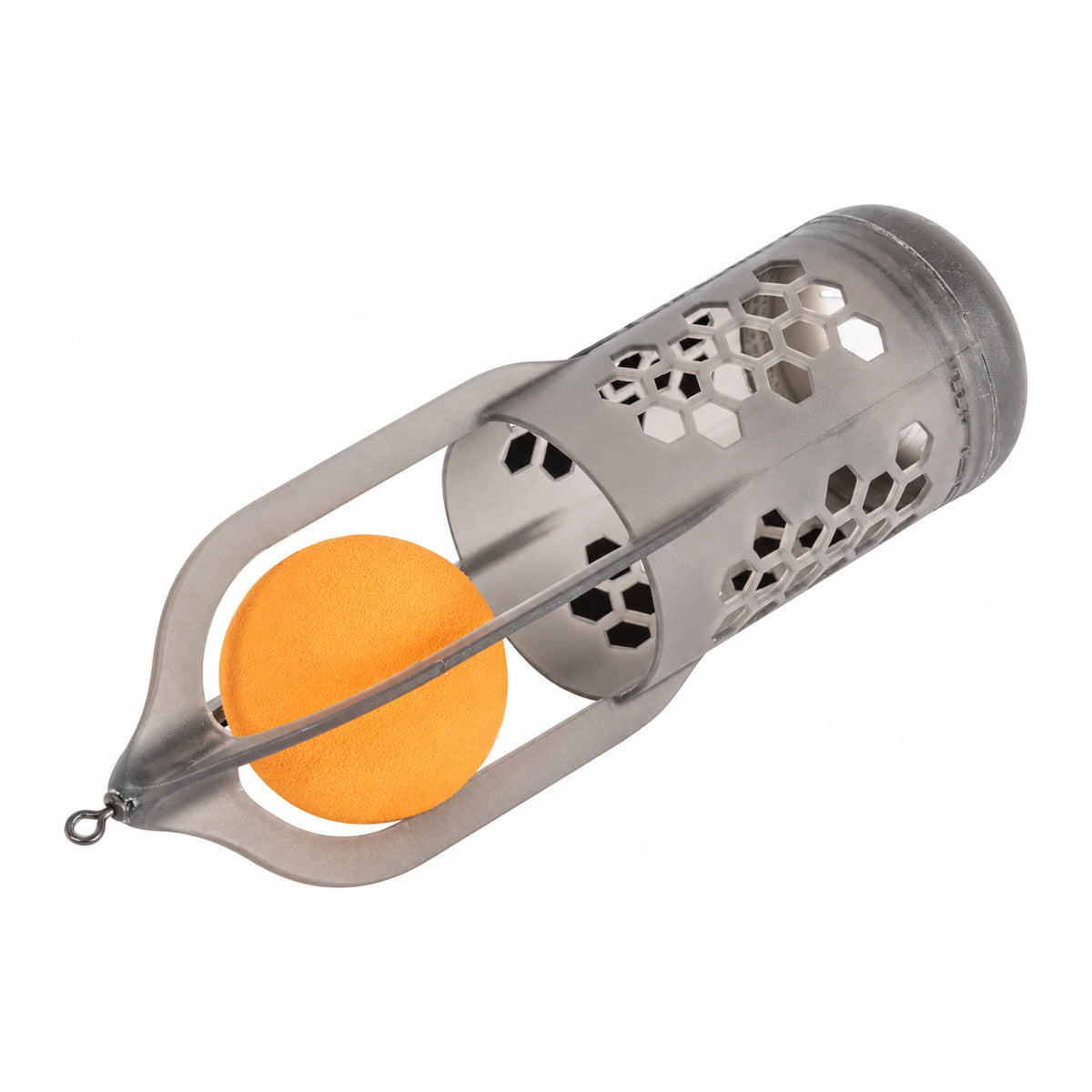 Korum Surface Feeder Float K0320112 – oranje EVA-bal omhoog buiten de grijze voerkorf
