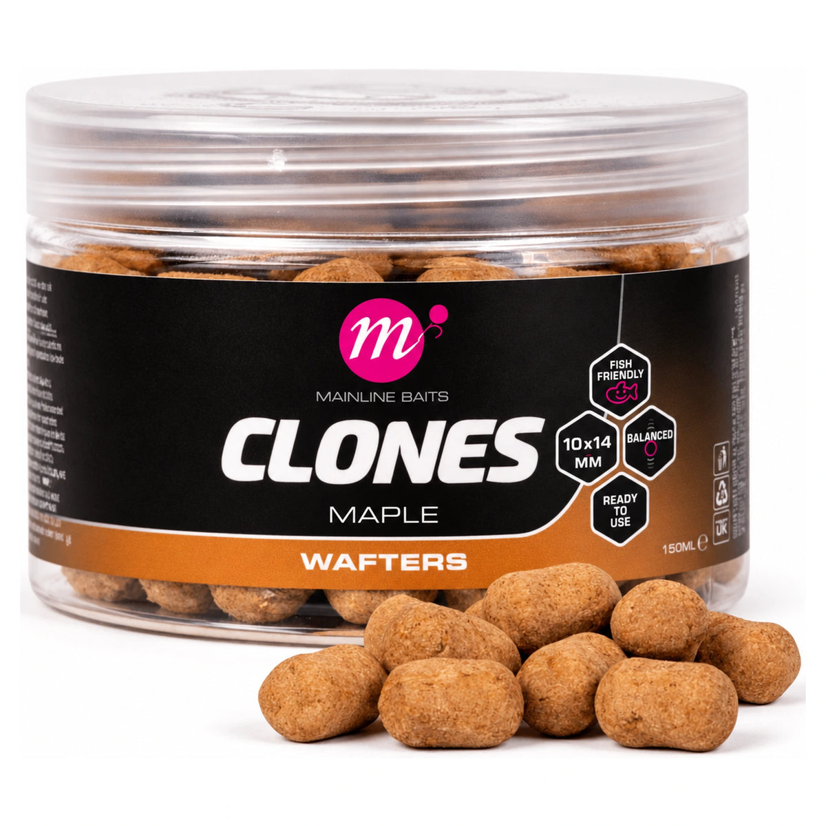 Mainline Clones Barrel Wafters 10x14mm Maple verpakking met wafters
