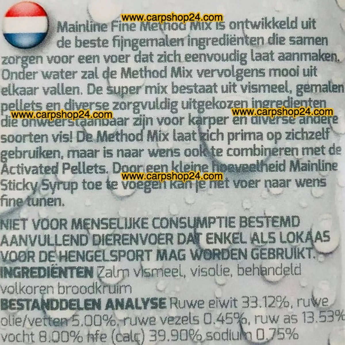 Samenstelling en gebruiksaanwijzing van Mainline Match Fine Method Mix