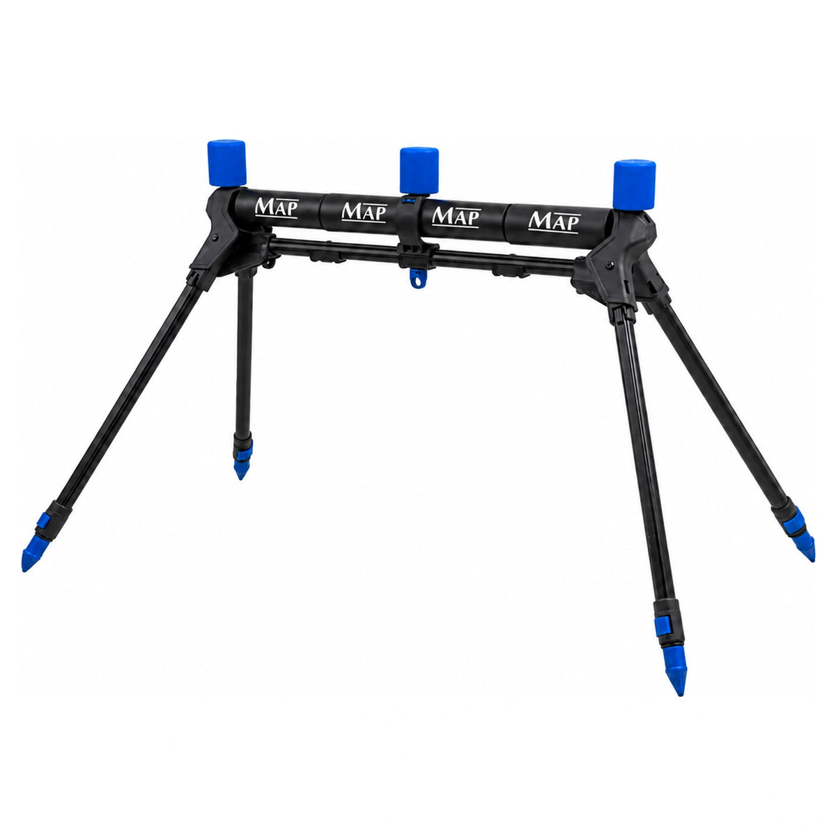MAP Dual Pole Roller MKII afsteekroller met blauwe rollen en vier poten