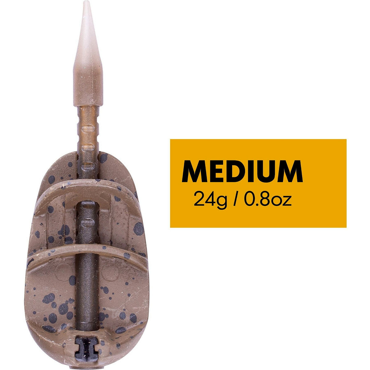 MAP Embed Method Feeder – losse Medium 24g methodfeeder met geel maat- en gewichtslabel