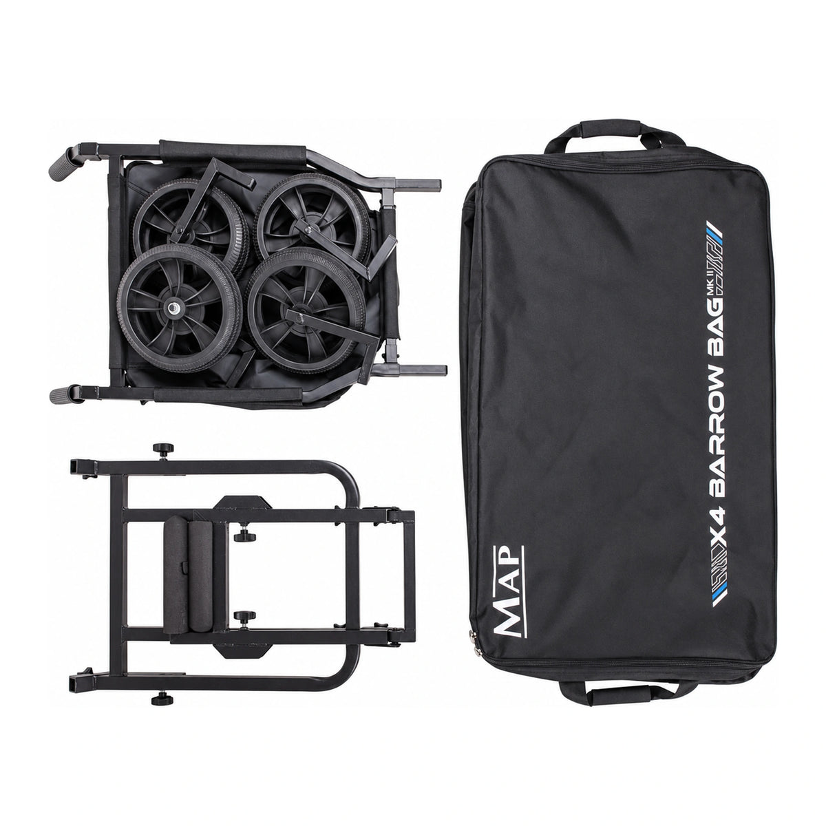 MAP X4 Barrow MK2 SB0076 – ingeklapte transportkar, los frame en draagtas