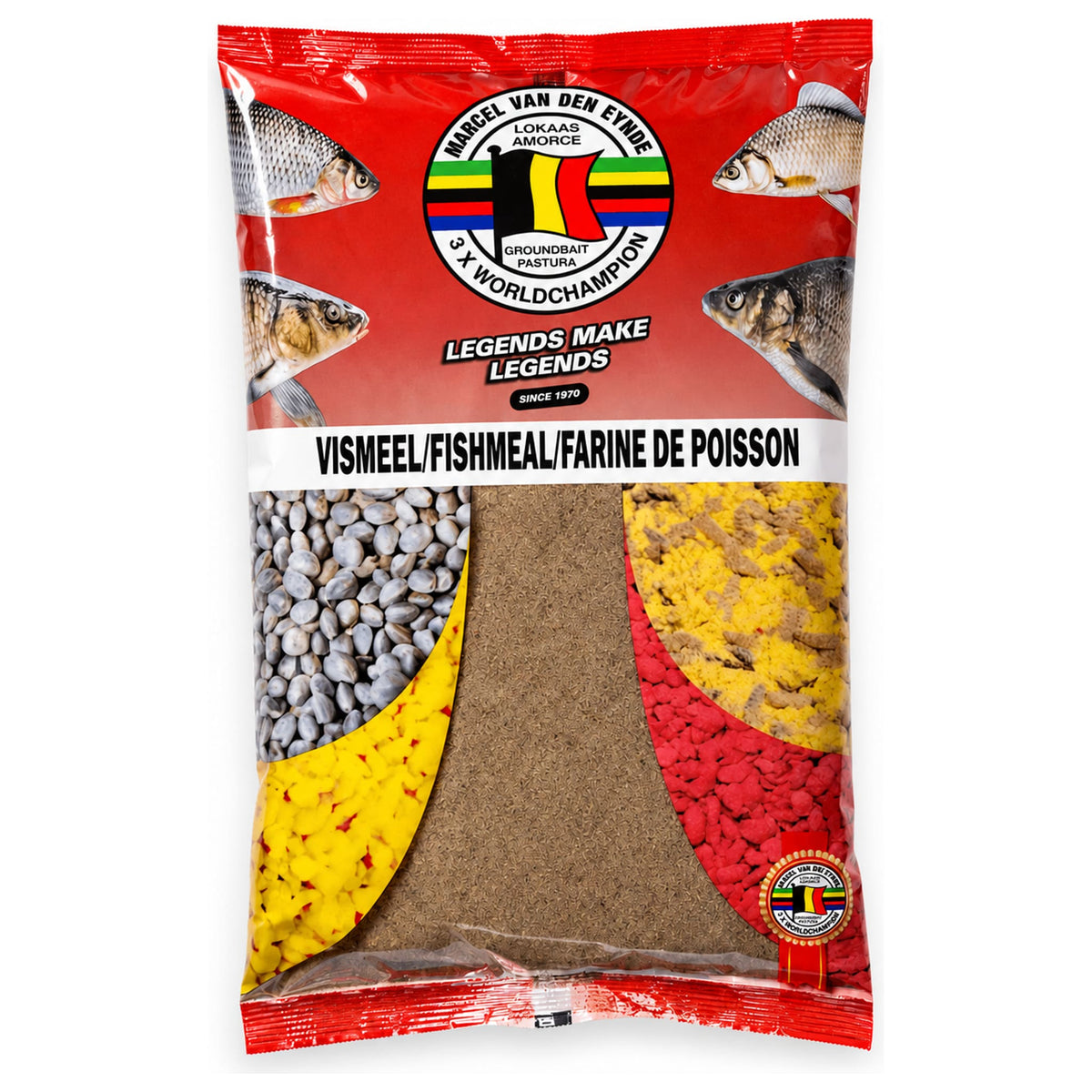 Marcel Van Den Eynde vismeel in rode verpakking