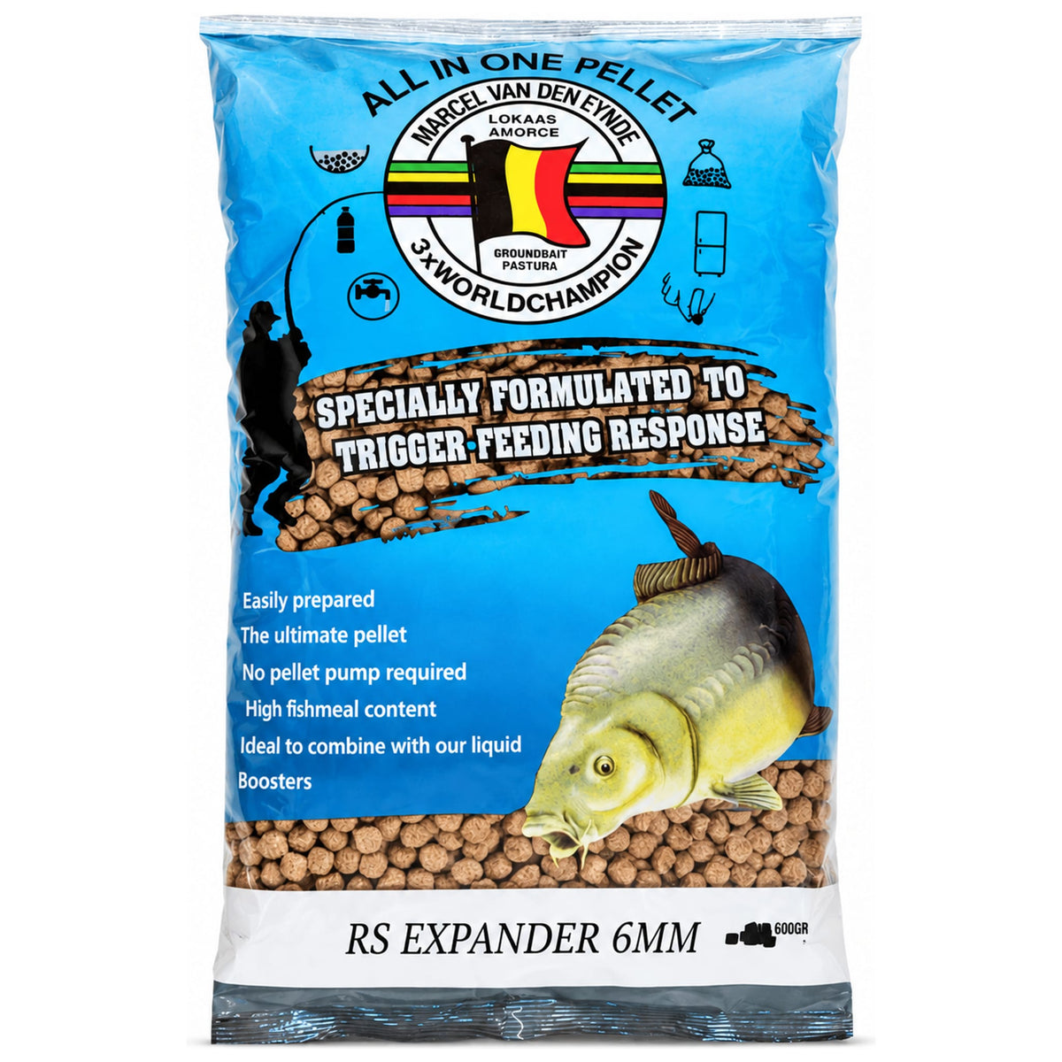 Marcel Van Den Eynde RS Expander 6mm – blauwe verpakking met karper