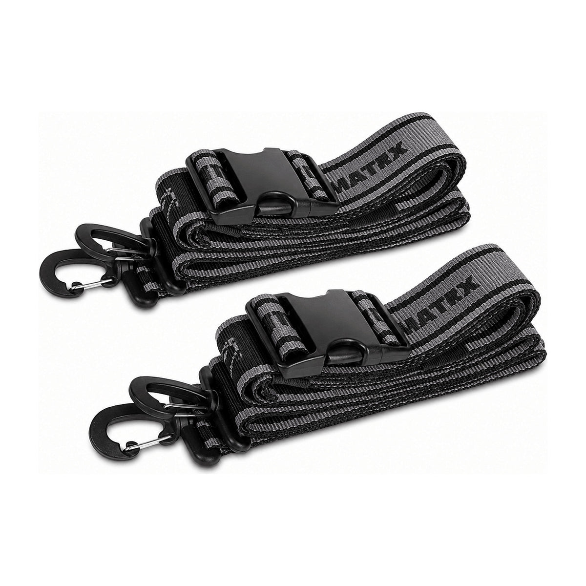 Matrix Adjustable Barrow Straps – twee opgevouwen spanriemen met gespen en clips