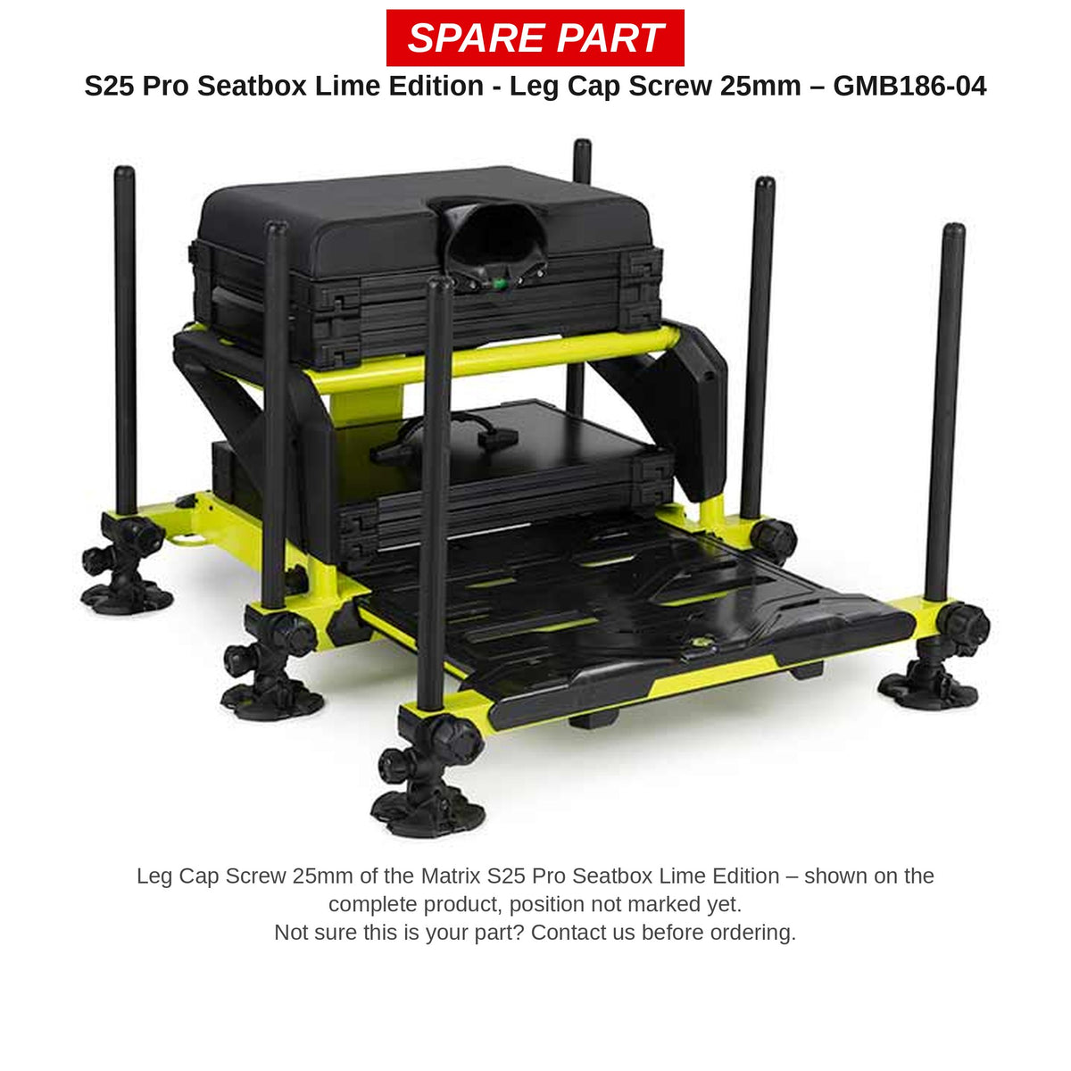 Matrix Afdekschroef poot 25 mm S25 Pro Lime – GMB186-04