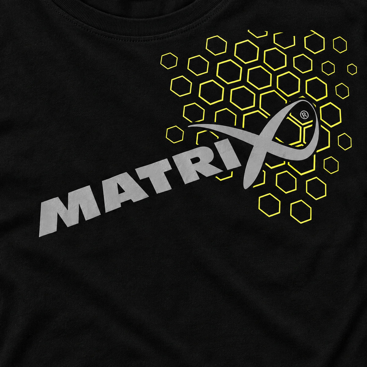 Matrix Black Hex Print T-shirt voorprint met hexpatroon