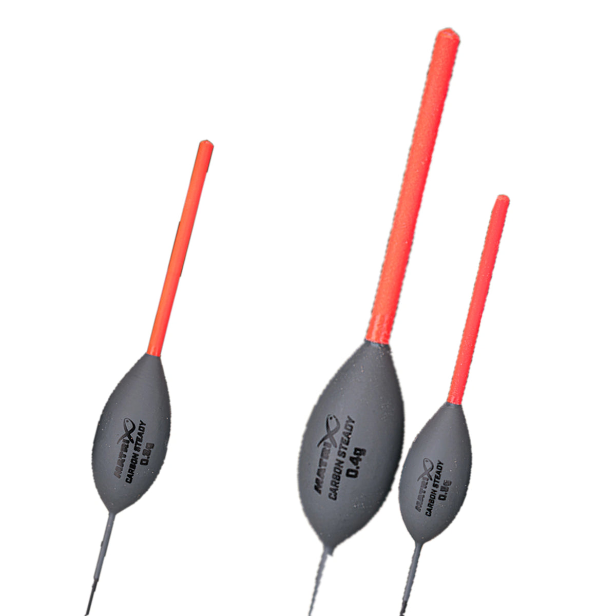 Matrix Carbon Steady-dobbers met 0.40 g centraal, 0.80 g links en 0.50 g rechts