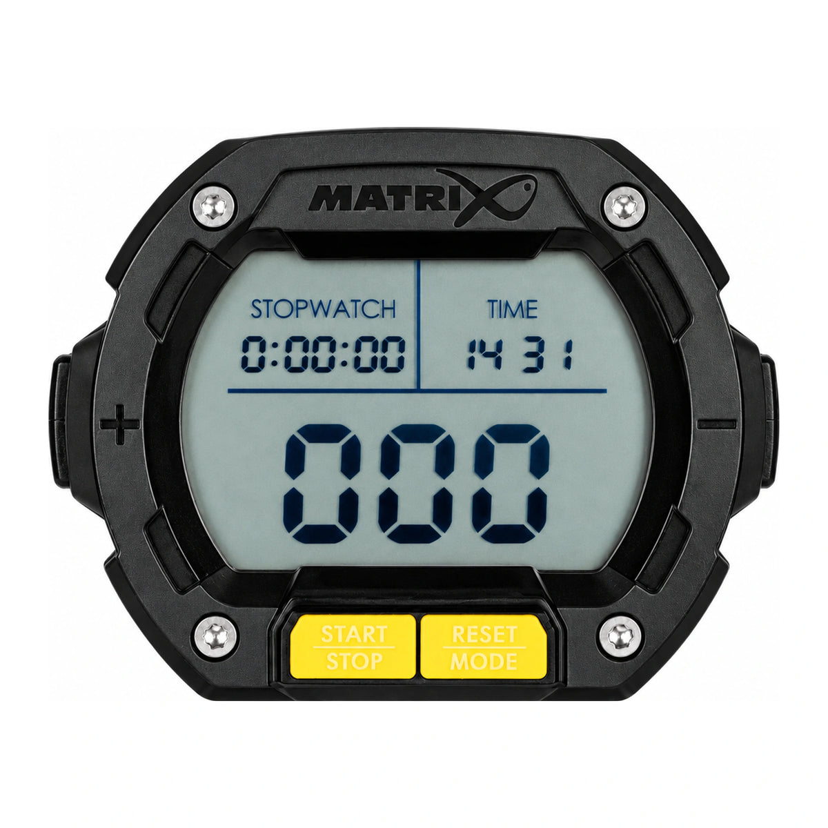 Matrix Digital Clicker GEI001 – digitale visteller met stopwatch, klok en gele bedieningsknoppen